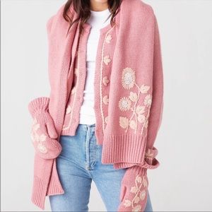 LoveShackFancy NWT wolfie scarf in rose blush